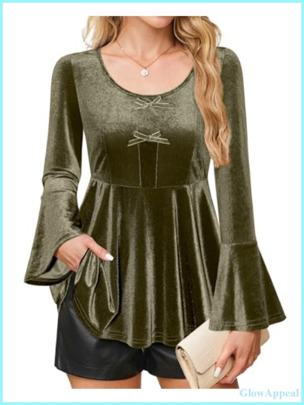 Women's Peplum Blouse Ruffle Long Sleeve Square Neck Dressy Casual Top